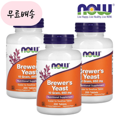 나우푸드 맥주효모 브루어스 이스트 650mg 200정 3개