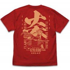 鬼滅 블레이드 무한 열차 편 불꽃의 호흡 연옥 杏寿郎 T 셔츠 / RED-XL, 단일옵션