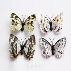 크리 에이 티브 서 스 펜 션 새로운 12 X 3D 나비 벽 스티커 나비 장식 냉장