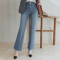  [마이더스비] 이중버튼 레직기 부츠컷 데님팬츠 [밴딩] 