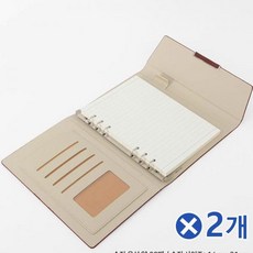 ZTD755386가죽 감성문구 다이어리-브라운x2개 마그네틱 사무용 E