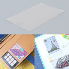 부착식 투명 명함꽂이 접착식 포켓 1P 대리운전명함 쿠폰함, 단일수량