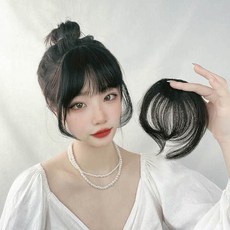 여성 자연스러운 앞머리 가발 내추럴 뱅 붙임 머리, 1개, 다크브라운, 본상품선택 - 붙임머리실