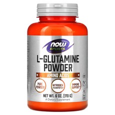 NOW Foods Sports L-글루타민 분말 170g(6oz), 1개