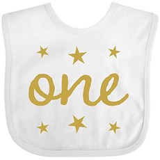 Inktastic 1st Birthday Outfit 1 Golden Baby Bib White 25795 (White)