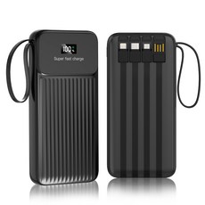 도킹형보조배터리10000
 일체형 보조배터리 10000mAh 22.5W PD QC3.0 초고속충전 4개 케이블 내장됨 블랙