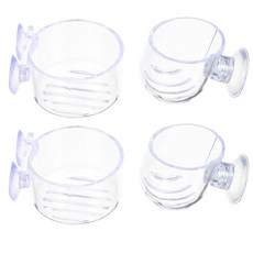 구피먹이통 아부판 4pcs 어항 벌레 컵 유리 수족관 물고기 모이통 홀더 먹이 접시 Axolotl 식물 스탠드 아크릴 용기 음식, 4개