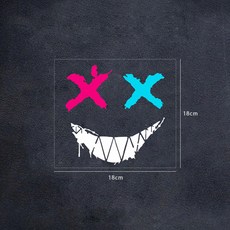 오토바이 헬멧 스티커 자동차 반사 방수 스마일 페이스 데칼 모토크로스 뒷창 커스텀, 03 18x18cm, 1개