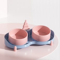 dulandQ 반려동물 고양이 강아지 도자기 밥그릇 물그릇 캔스푼 식기세트 618, 사쿠라 핑크, 1세트