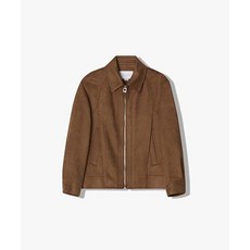 리버클래시 24FW LKF22402 브라운 스웨이드 사선 절개 숏 점퍼