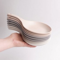먹방 손잡이 앞접시 국산 가벼운 모던 그릇 캠핑 접시, 1개, 그레이