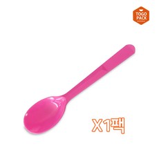 12cm 일회용숟가락 아이스크림스푼 요거트스푼 벌크포장 핑크(대) 1봉 500개입, 1개
