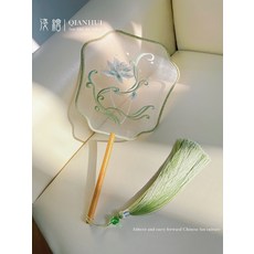 중국부채 동양풍 코스프레 선녀옷 치파오 소품, 1개, FeixianPinghu가을달
