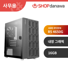 샵다나와 사무용 조립PC [AMD R5-4650G/내장VGA/16GB] CPPB 5-1, OS 미포함, 블랙 x 1TB, 16GB