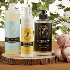 소이브라운 아기전용 세정제 세트: 아기옷 세탁세제 500ml 젖병세제 주방세제 500ml 베이비워시 200ml