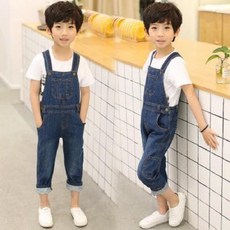 데님 멜빵바지 봄가을하 아동 캐주얼 끈바지 중 주니어 데님 점프수트