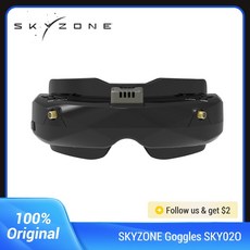 드론 SKYZONEFPV 고글 드론 OLED 해상도 디스플레이 패치 및 옴니 안테나 포함 SKY020 V2 FPV 640x400, 01 Black