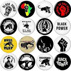 Black Panther Party 16 NEW 1 Inch (25mm) Set of 16 BLACK LIVE/9595412