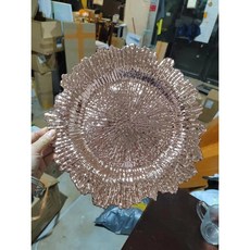 장식용 서비스 플레이트 리프 충전기 골드 실버 디너 서빙 웨딩 장식 테이블 플레이스 설정, 2. pink 1pcs, 1개
