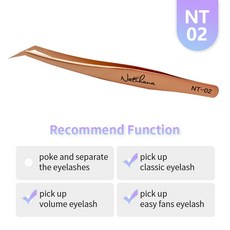 스테인레스 스틸 정전기 방지 속눈썹 족집게 3D 볼륨 팬 연장 눈썹 NATUHANA 메이크업, NT-02, 1개