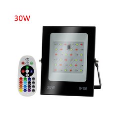 야외 공원 안뜰 조경 다채로운 RGB 투광 조명 리모컨 포함 색상 변경 LED 30W 50W 100W 200W, 1개