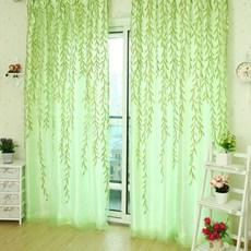 홈 섬유 나무 버드 나무 커튼 블라인드 Voile Tulle 룸 커튼 깎아 지른 패널 커튼 침실 거실 부엌 홈 장식|curtain ikea|draped sleevecurtain, 1개, 보라색