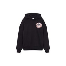 PHILIPP PLEIN 필립플레인 남성 스컬 온 파이어 후드 티셔츠 - 블랙