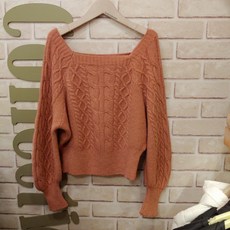 트렌드컬렉션 ##스퀘어넥 케이블 니트 TRKA20D49