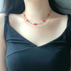 비즈꽃목걸이