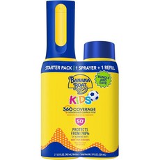 Banana Boat 360 Coverage 선스크린 미스트 SPF50+ Bundle 선스크린 스프레이 with 리필 156g, 1개