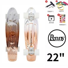 크루져보드 스케이트보드 숏보드 페니 보드 22인치, 06. 실버 라이트 골드 그라데이션 도금 22