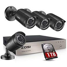 해외1440030 ZOSI 보안 Cameras 시스템 8Channel 4-in-1 5MP Lite CCTV DVR 레코더 with 1TB 하드 드라이, One Color_Black, 상세 설명 참조0, 상세 설명 참조0