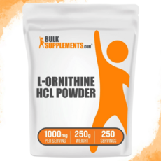 벌크 오르니틴 1000mg 파우더 오르니틴염산염 L오르니틴 HCl 분말 무설탕 250회분, 엘오르니틴 가루, 1개, 250g