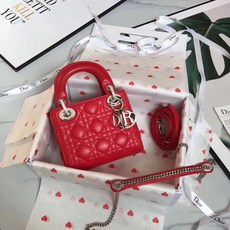 (디올.DO) 체인 숄더 스트랩 레드 17cm