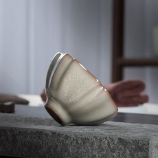 다옴 용천 청자 궁푸차 구 부품 찻잔 도자기 가요 빙열문 음미함 잔차 사발과, 복련 빙열 컵