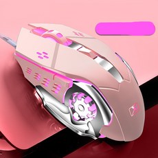노트북 USB 유선 게이밍 마우스 GZ-QW-02, 핑크