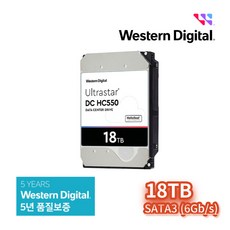 웨스턴디지털 정품 18TB WD Ultrastar DC HC550 SATA3, WUH721818ALE6L4 (18TB) SATA3 - wuh721818ale6l4