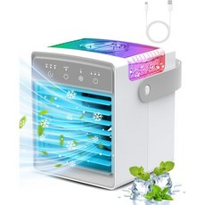 휴대용 에어컨 300ml 물탱크 포함 4in1 증발식 28H 타이밍 터치 스크린 자동차 홈 캠핑장용