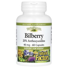 Natural Factors 빌베리 40mg 캡슐 60정, Natural Factors 빌베리 40mg..., 1개