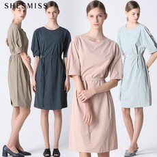 [쉬즈미스.] [쉬즈미스] 벨티드 볼륨 슬리브 원피스