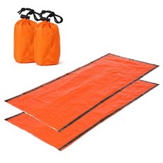 슬리핑백 2 PCS 긴급 담요 캠핑 슬리핑 백 여행 경량 비상 하이킹 배낭, 하나, [02] 주황색, 2개