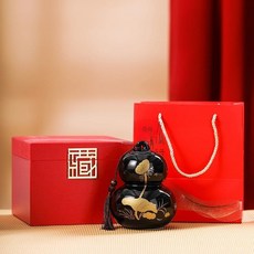 차통 보관함 티박스 동반 세라믹 더블 레이어 조롱박 차 저장 항아리 단일 선물 상자 세트, L, 1개