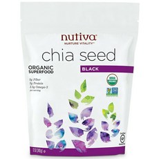 뉴비타 Nutiva OrganicChia Seed Black 치아씨드 12 oz (340 g), 1개