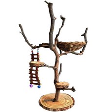 앵무새 스윙 횟대 애완 우드 스탠드 새 둥지 55cm, 1개