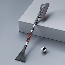 눈삽 넉가래 제설장비 자동차 성애제거 3 in 1 확장형 아이스 스크레이퍼 다기능 탈착식 스노우 브러시 앞 유리 얼음 긁기 서리 빗자루 액세서리, 1개