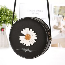 데코용품 우븐가방 diy수공예제작 여성싱글 크로스 가죽가방 여자친구선물 손바느질 스스로제작 재료가방, T06-리틀데이지(블랙)증정동영상 강좌