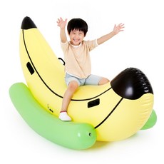 유아놀이기구 헬로디노 에어바운스 바나나 시소 유아 가정용 홈 실내 놀이기구(구매 / 대여NO) + 공기 주입기 증정
