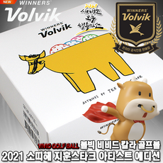[볼빅] 2021년 NEW 지훈 스타크 아티스트 에디션 골프공 [4구+볼마커][정품][혼합색상], 지훈 스타크 아티스트 골프볼[4구+볼마커]