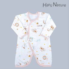 한스네이처 애니멀 신생아 배냇가운 배냇우주복 브라운 hansnature