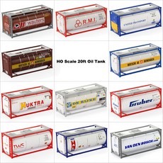 2PCS 1:87 20ft 오일 탱크 컨테이너 운송 컨테이너화물 자동차 HO Scale, Gruber